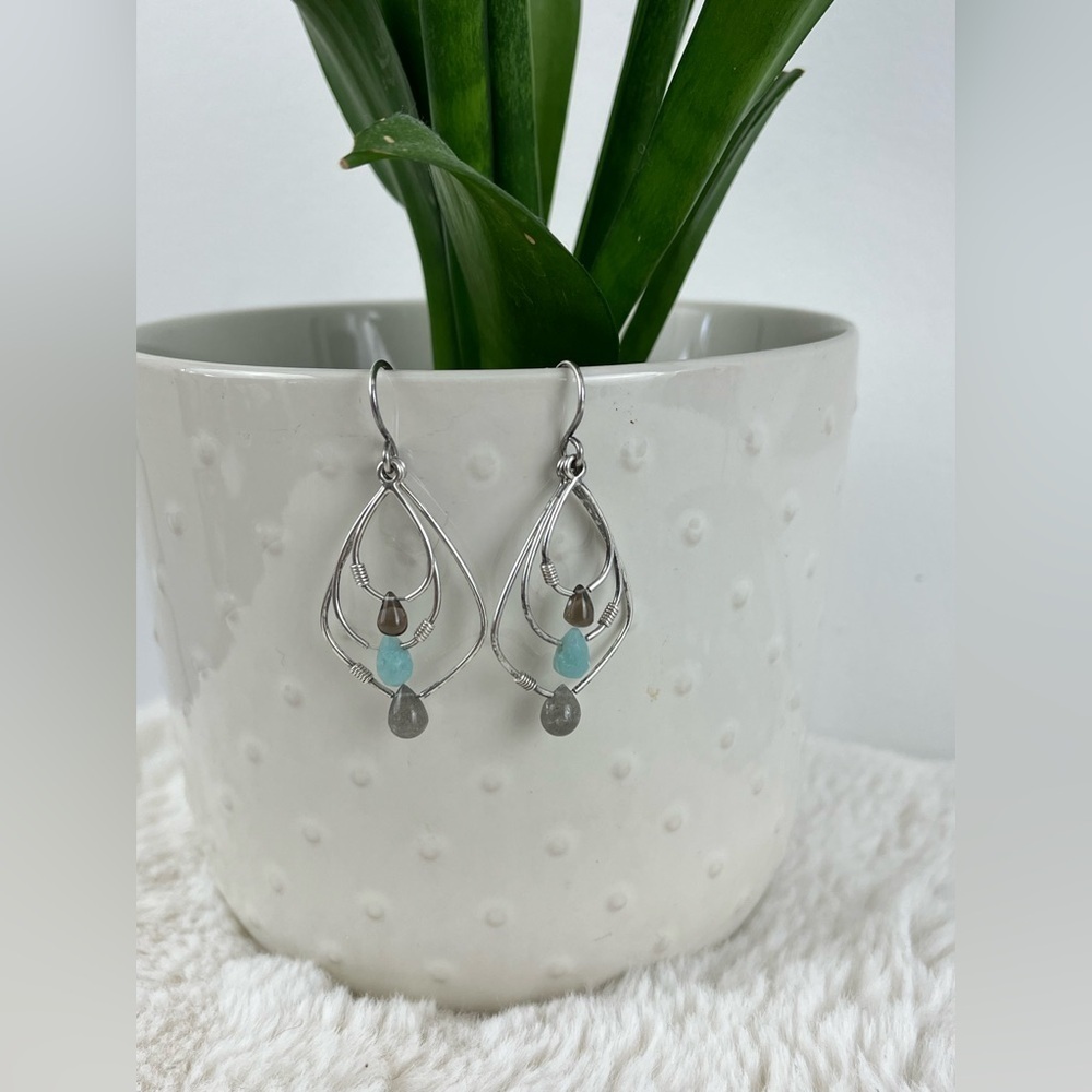 SILPADA W2036 Sterling silver mixed beads dangle earrings